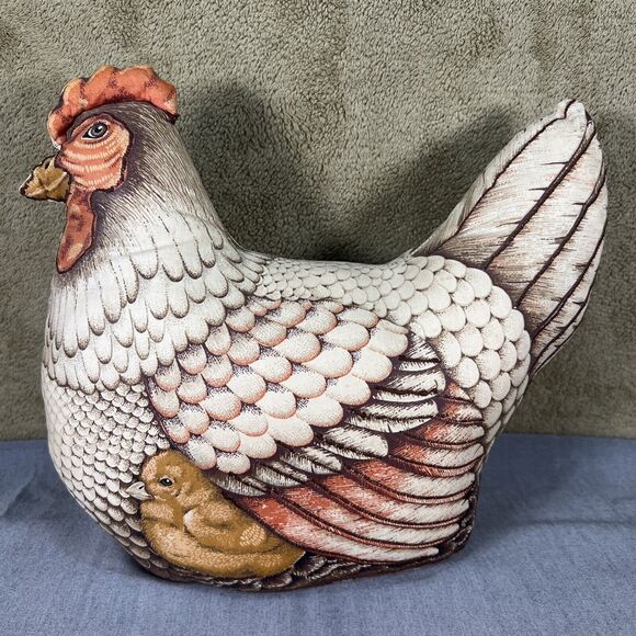 Stuffed Plush, Fabric Chickens, Hens and Chicks, Lot of 3 - Picture 14 of 16